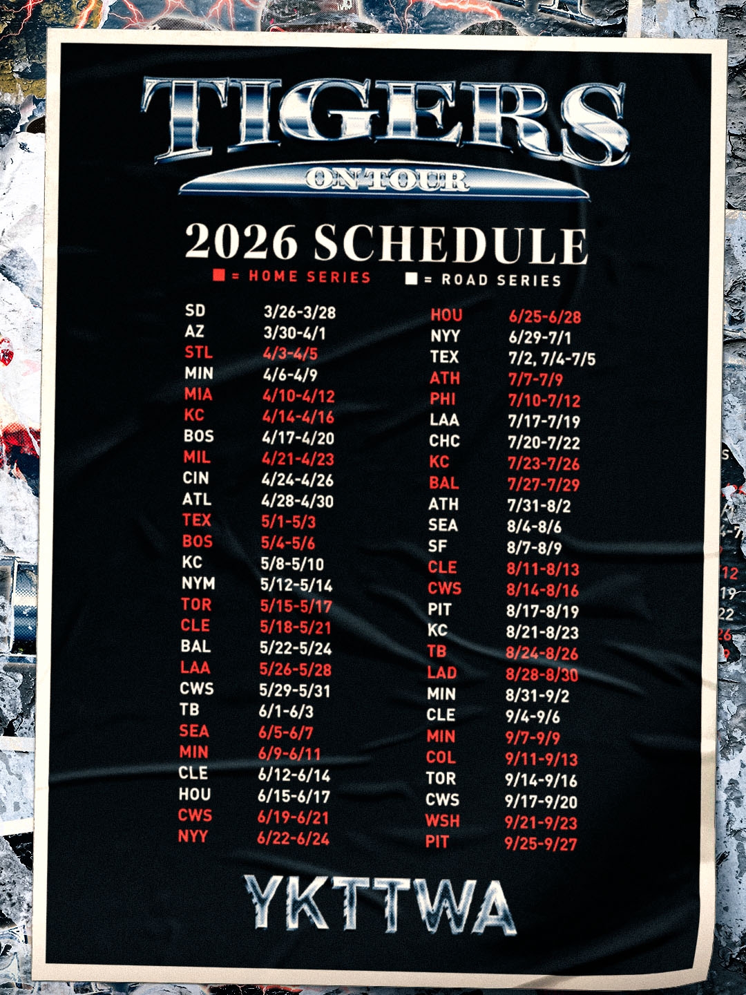 Detroit Tigers Printable 2026 Schedule