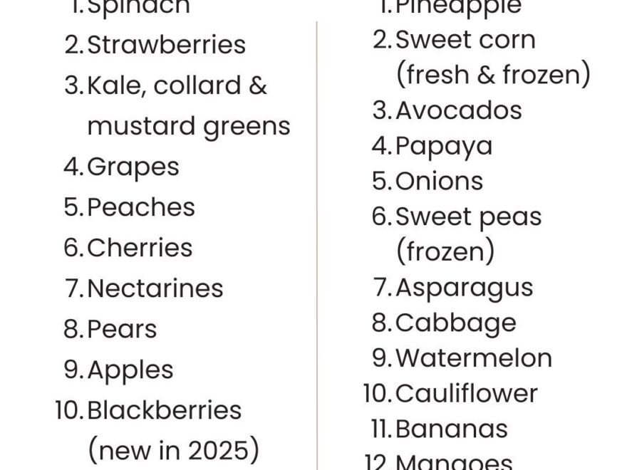 Dirty Dozen Clean 15 2025 Elizabeth Rider Modern Healthy Living