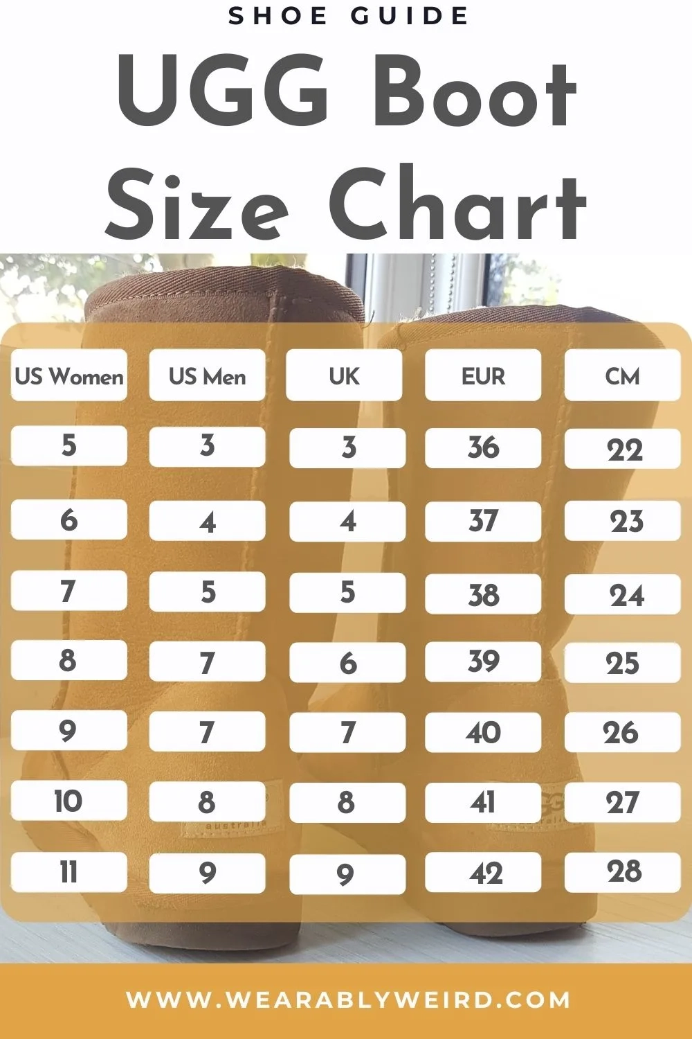 Ugg Printable Size Chart Ugg Printable Size Chart