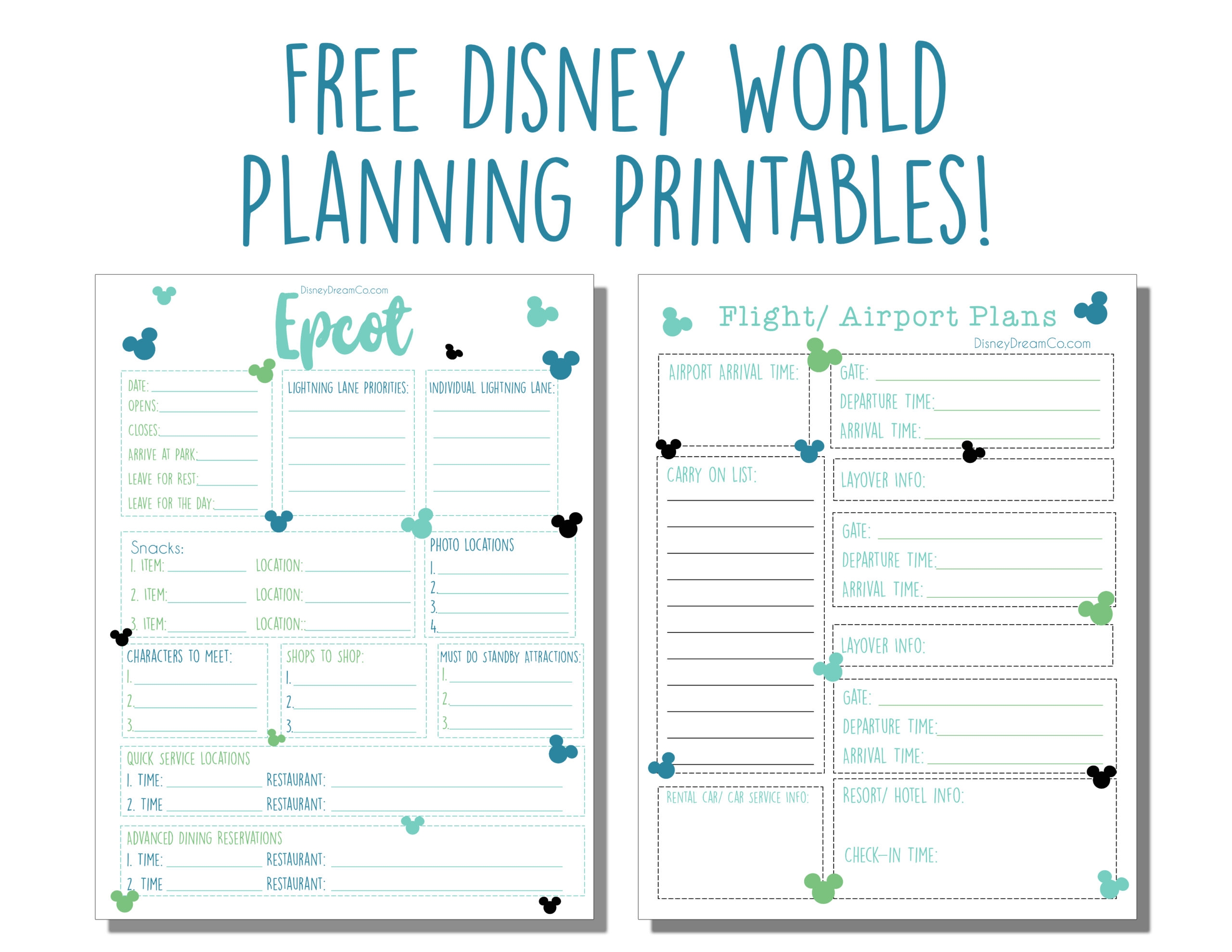 Disney World FREE Planning Printables Disney World Planner Disney Dream Co Disney World FREE Planning Printables Disney World Planner Disney Dream Co