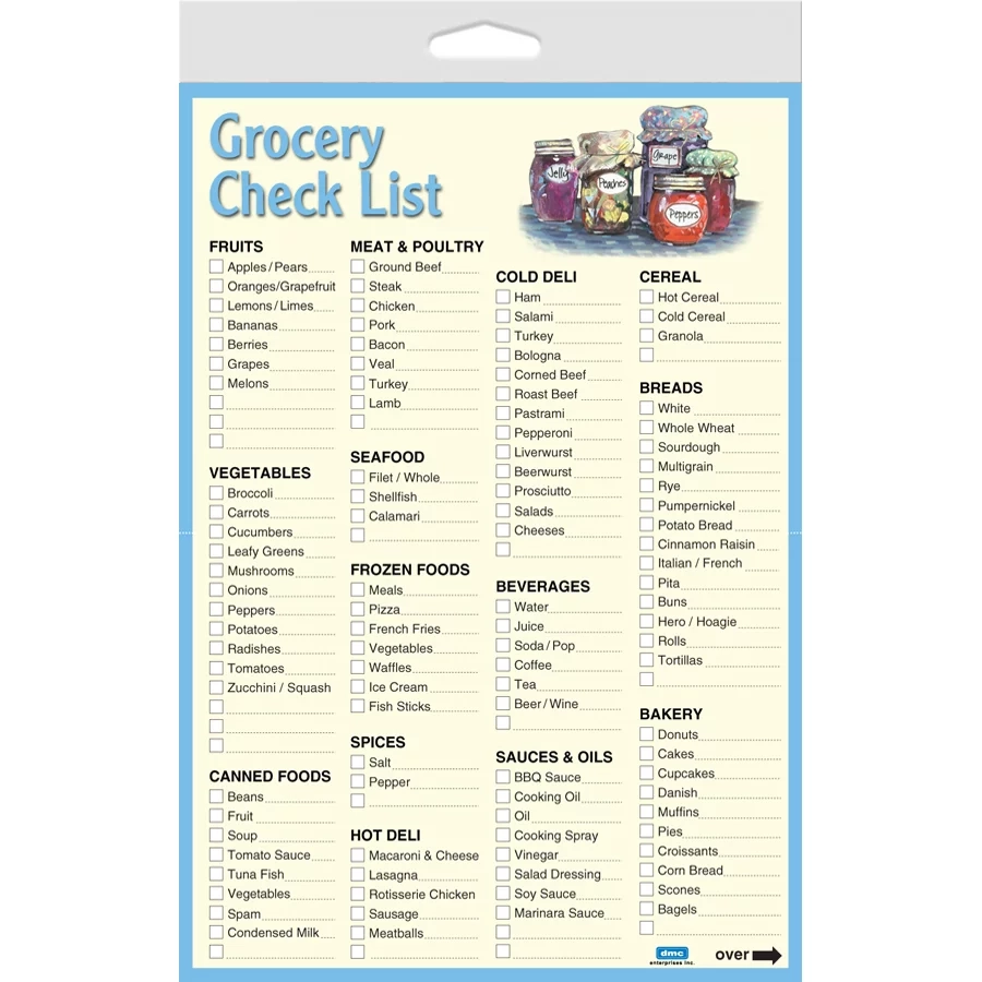 DMC Enterprise Grocery Checklist Pad 60 Sheets Shop Notebook Paper At H E B