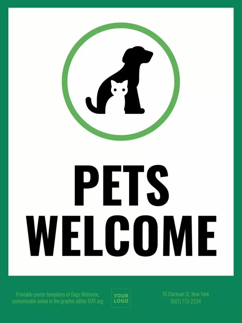 Dogs Welcome Printable Templates And Signs customizable 
