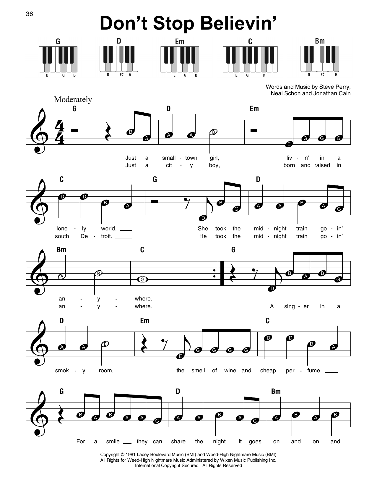 Printable Sheet Music Dont Stop