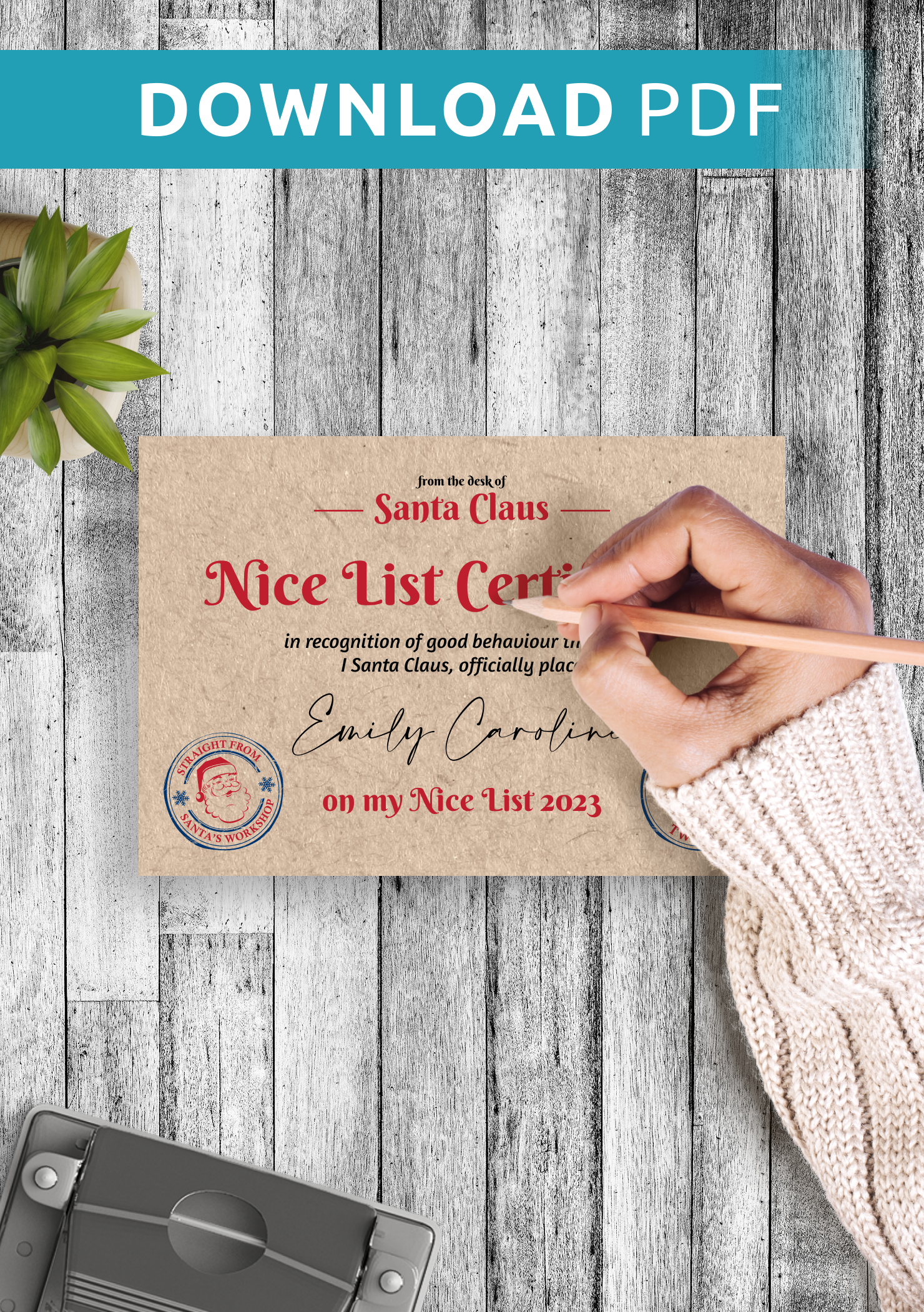 Santas Nice List 2026 Printable