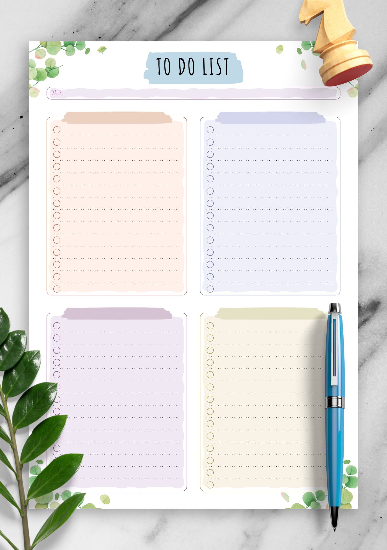 Printable Floral To Do List