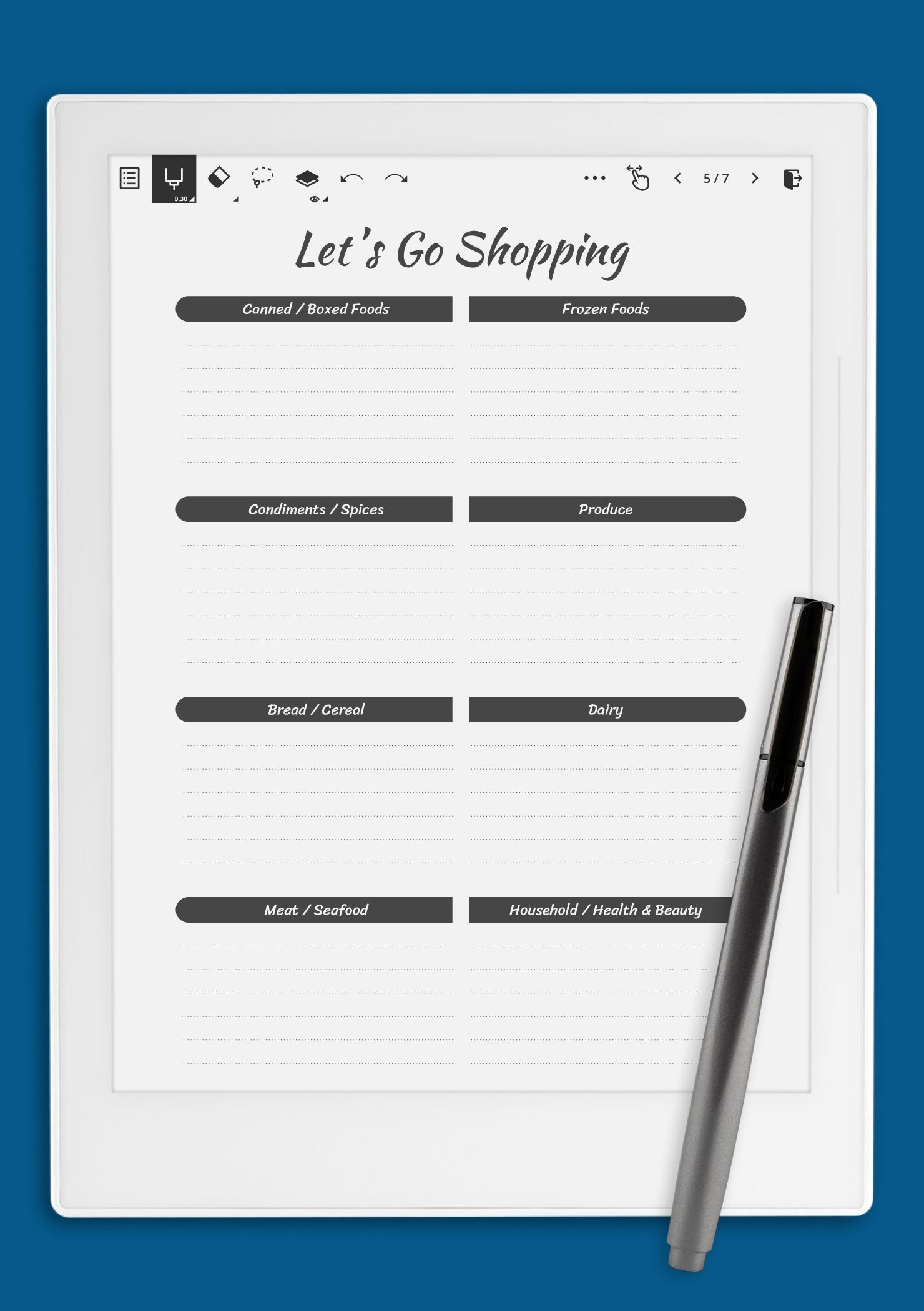 Shopping Todo List Printable Free