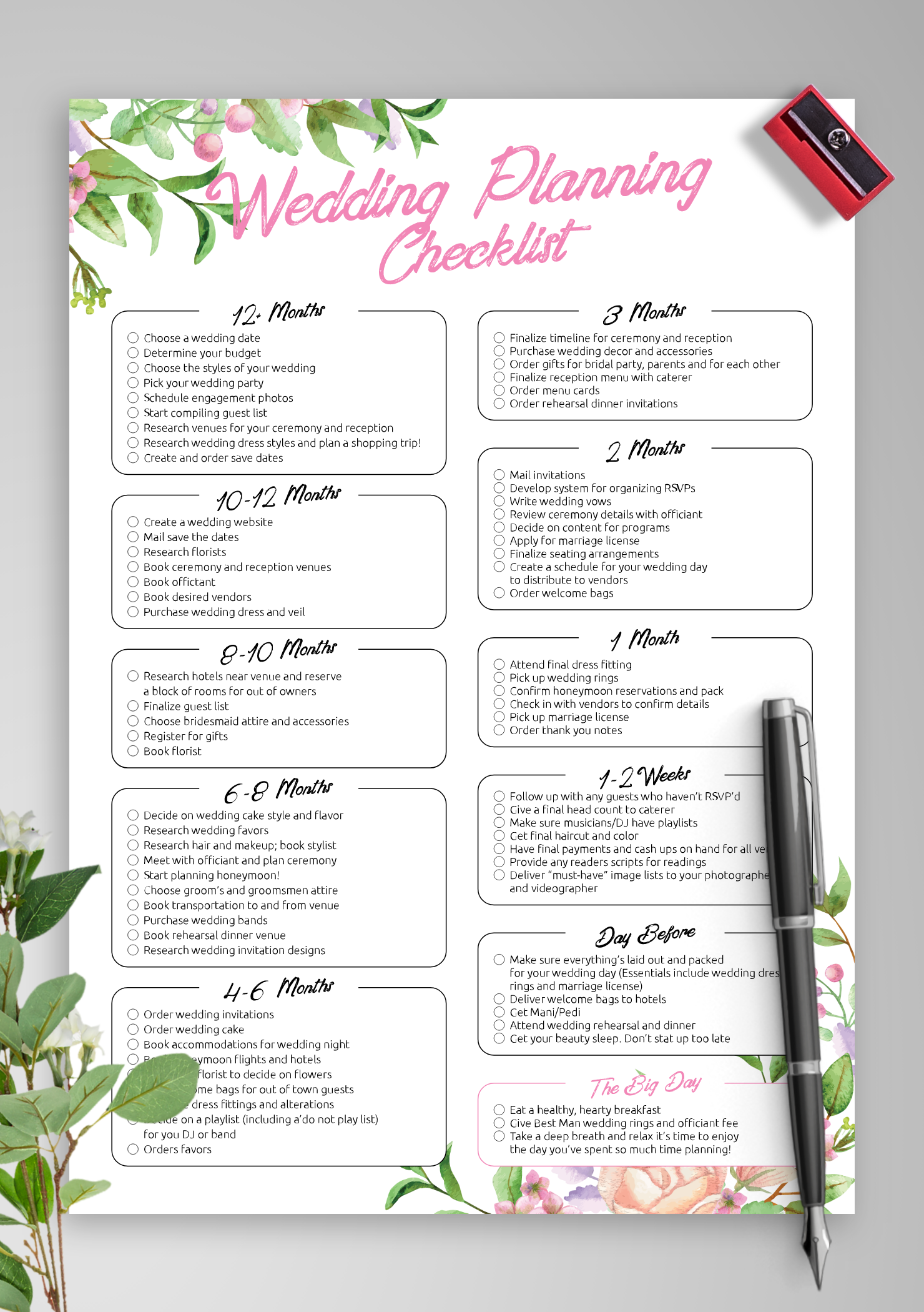 Wedding Planner Printable Checklist