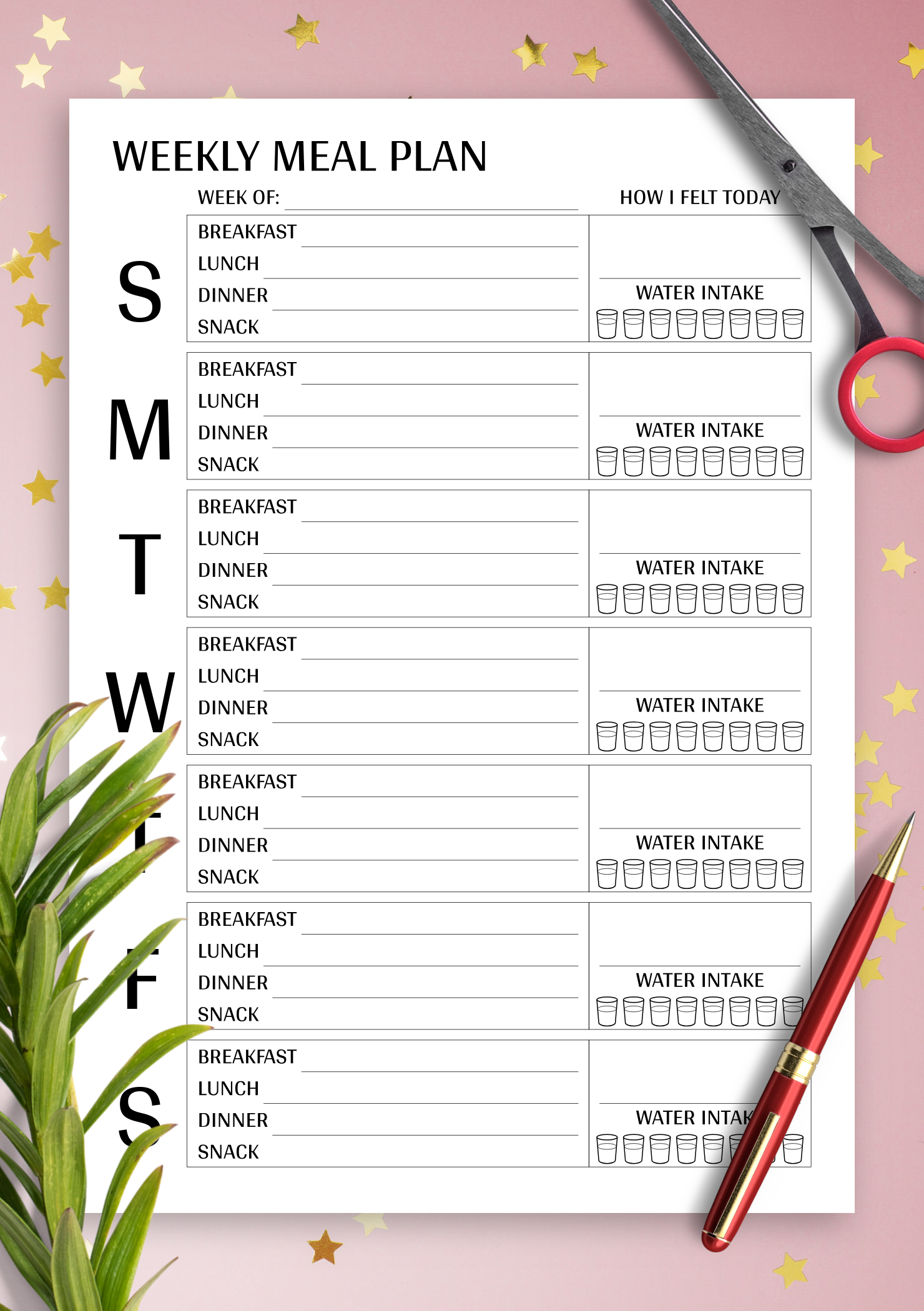 Printable Weekly Food Planner