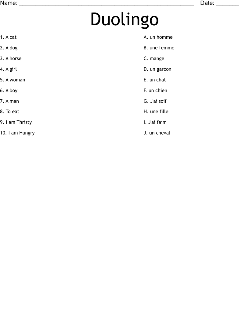 Duolingo Worksheet WordMint Duolingo Worksheet WordMint