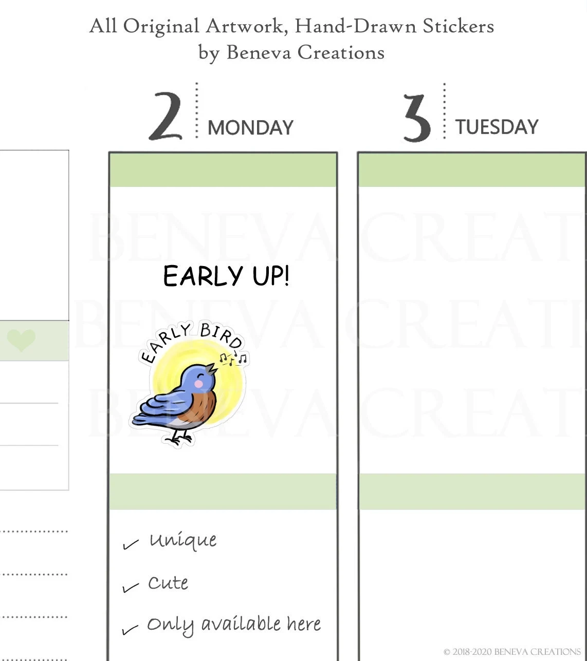 Free Printable Planner Stickers Kawaii Parakeet