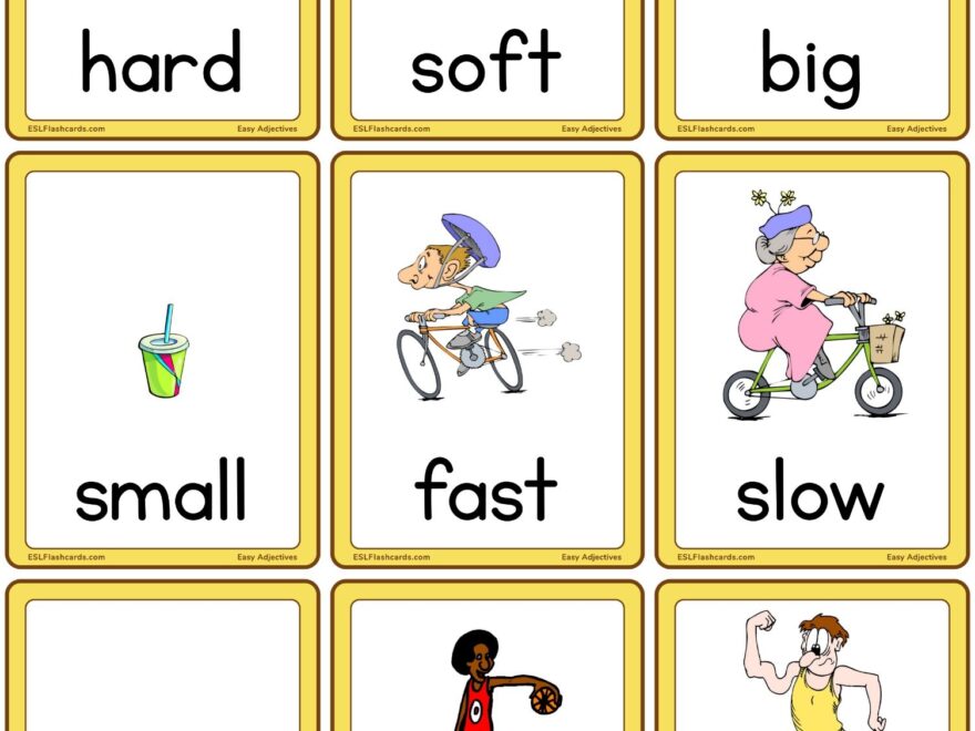 Easy Adjectives Set A ESL Flashcards