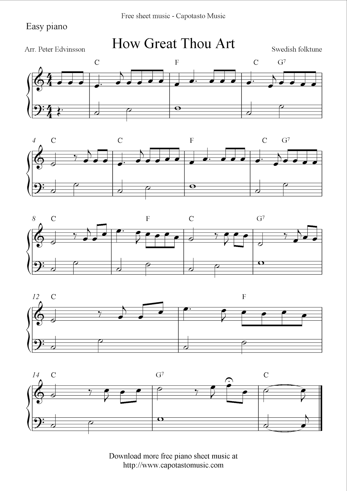 Piano Sheet Music For Beginners Printable