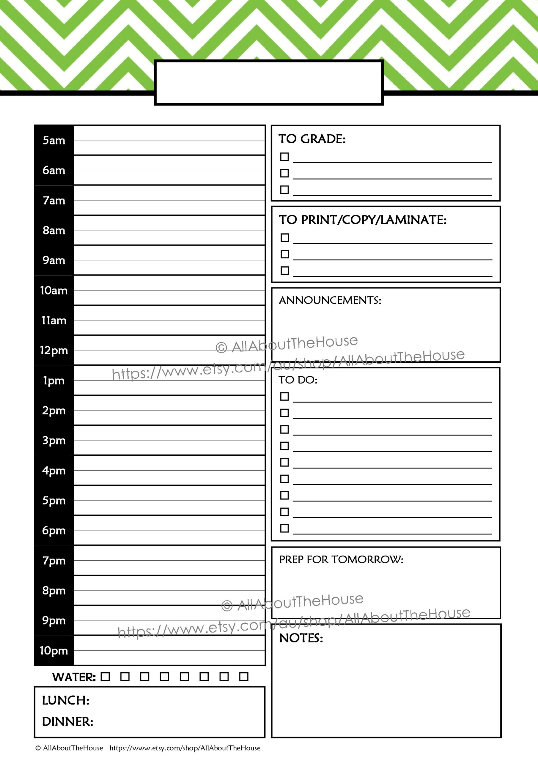 Editable Chevron Printable Teacher Planner AllAboutTheHouse Printables