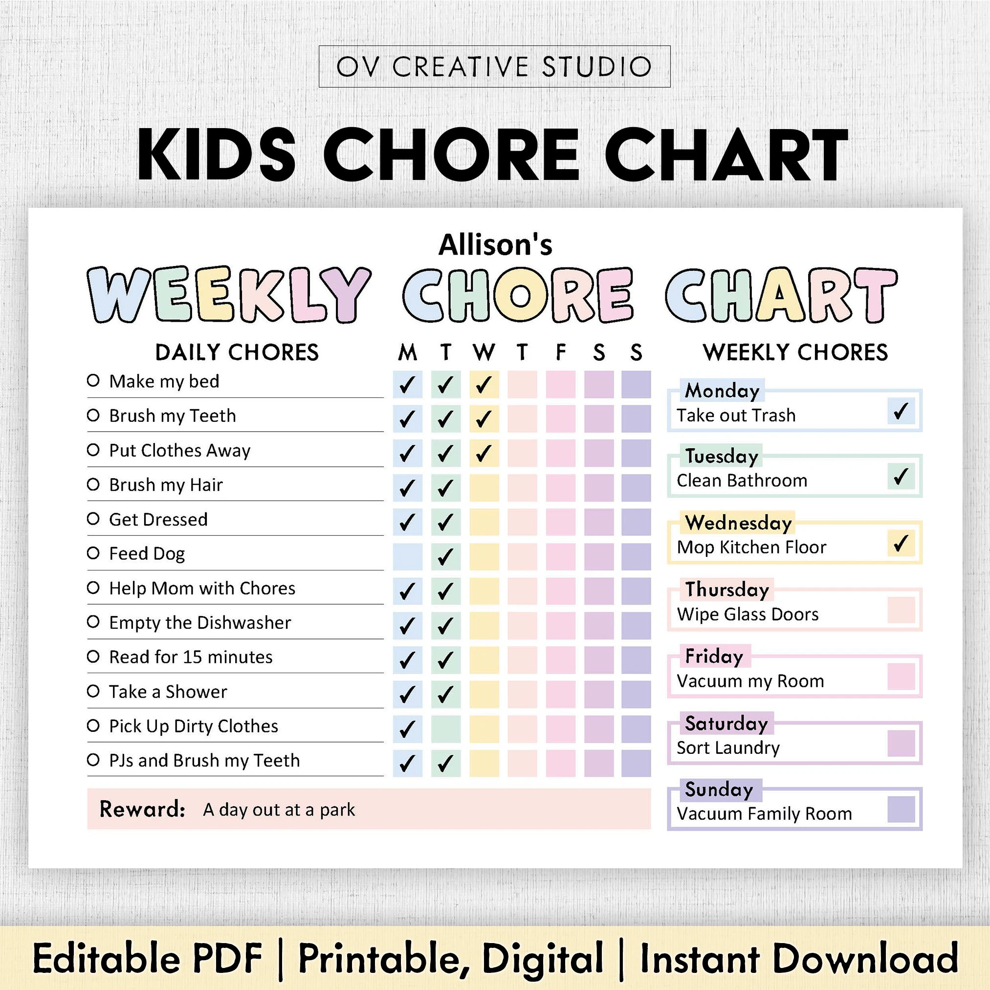 Chore List Kids Printable
