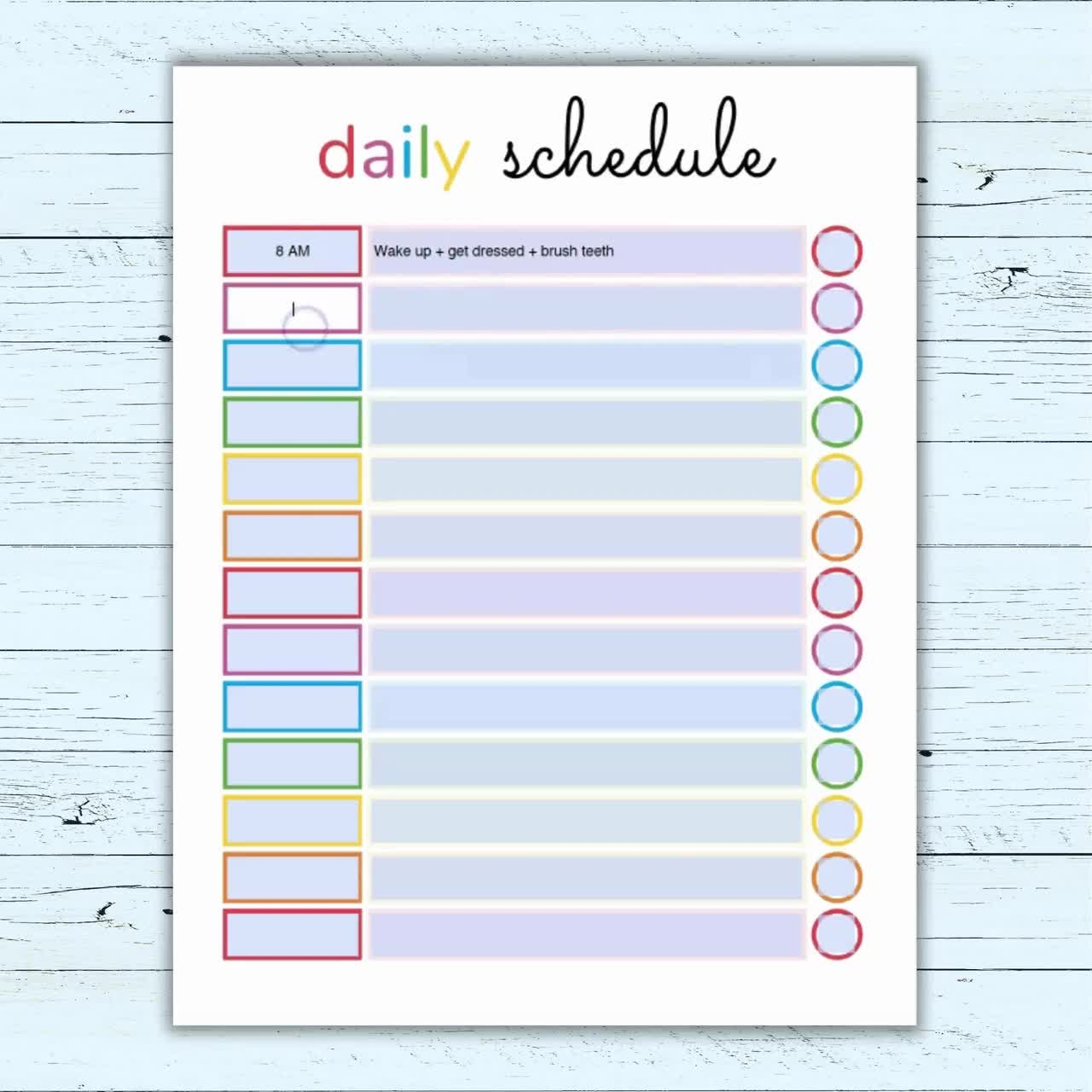 Printable Kids Daily Planner