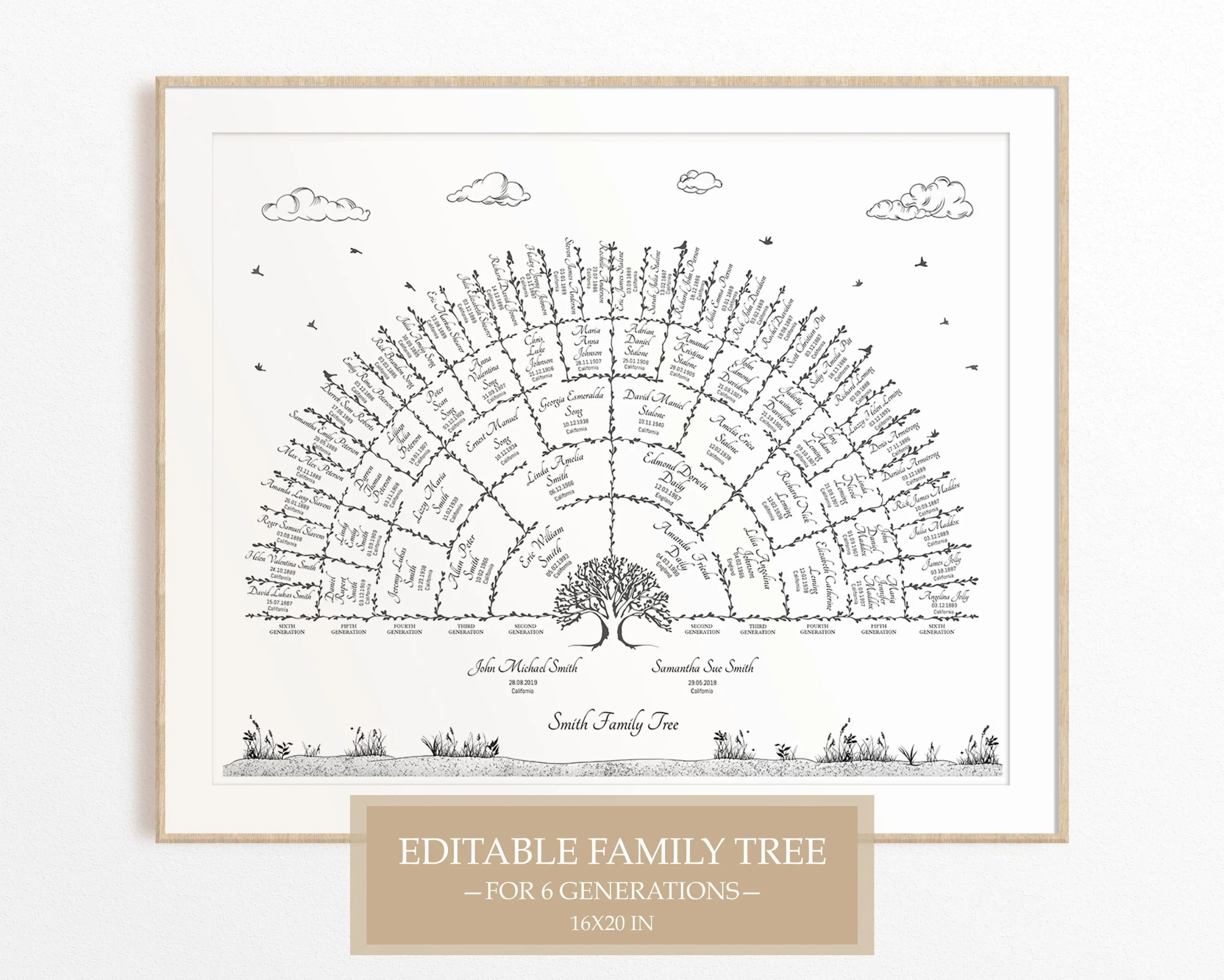 Printable Fan Chart Pedigree