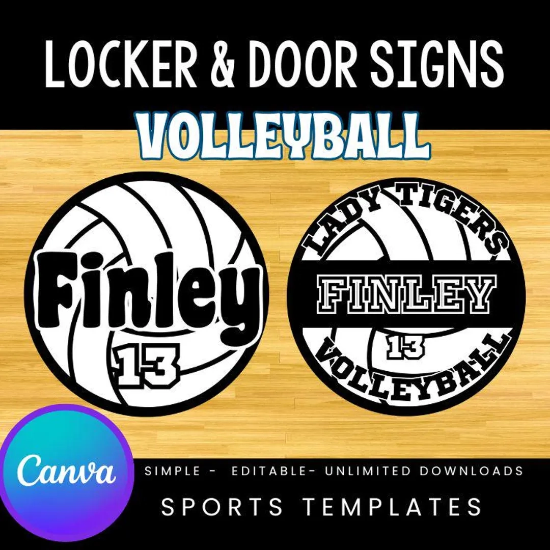 Editable Volleyball Locker Printable Cutout Sign Locker Decoration Team Travel Tournament Door Signs Template Printable Etsy