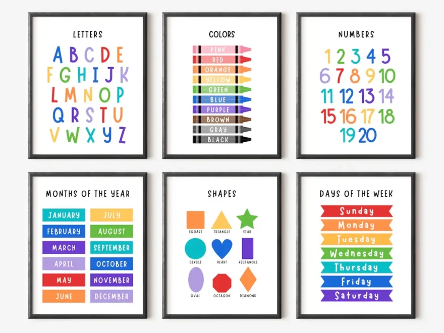 Educational Printable Set Of 6 Classroom Sign Homeschool Print Preschool Printable Kindergarten Posters Montessori Nursery Set Of 6 Etsy
