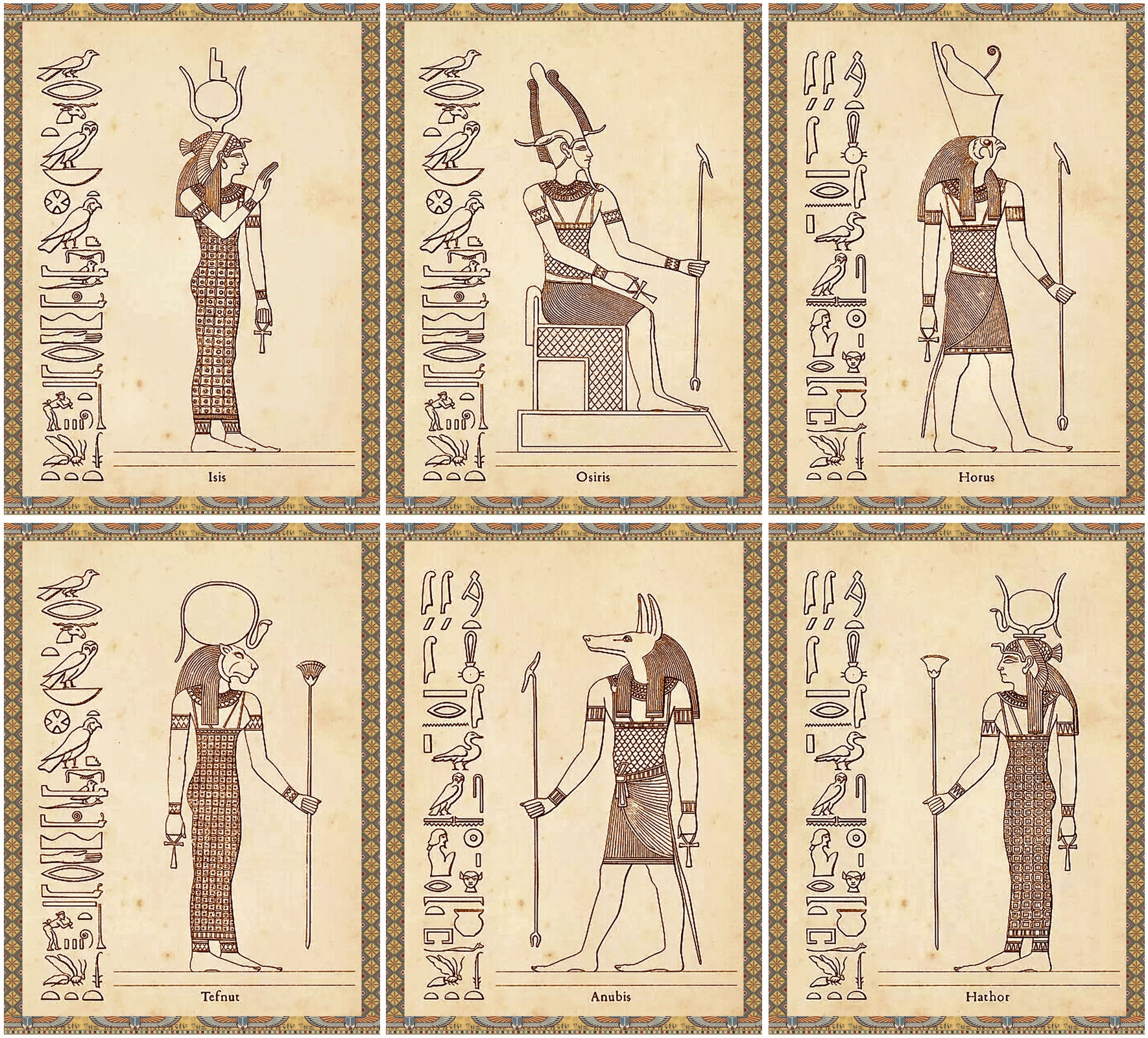 Egyptian Gods And Goddesses 1870 12 Prints Benebell Wen Egyptian Gods And Goddesses 1870 12 Prints Benebell Wen