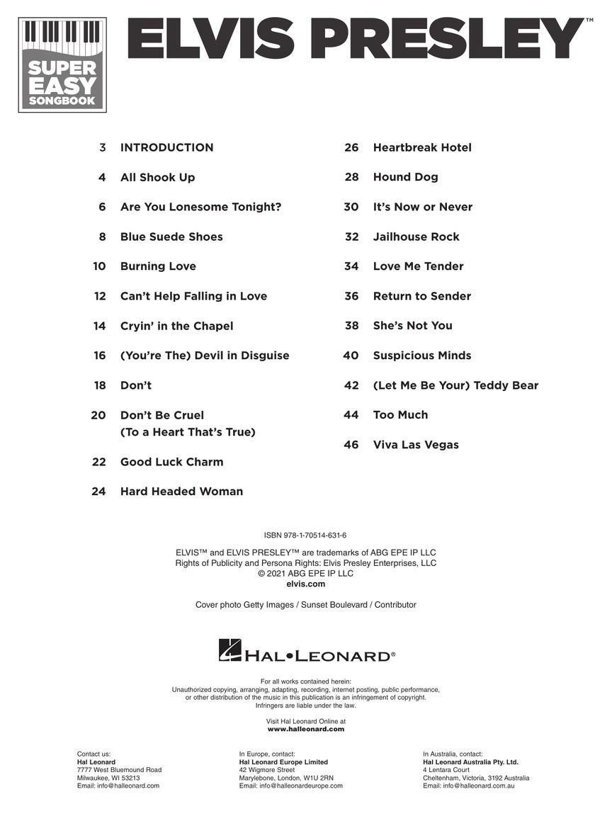 ELVIS PRESLEY SUPER EASY PIANO MUSIC FOR BEGINNERS SIMPLE SONGS Stagefront Music