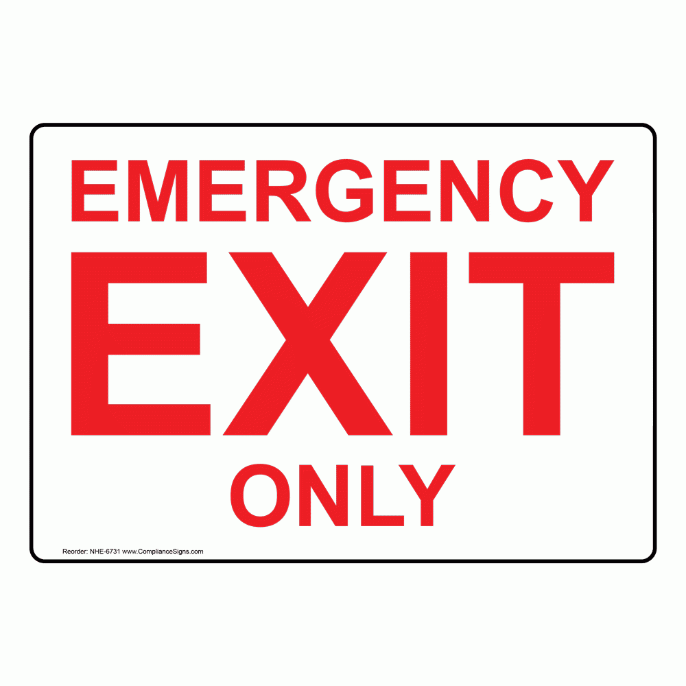 Printable Emergency Exit Sign