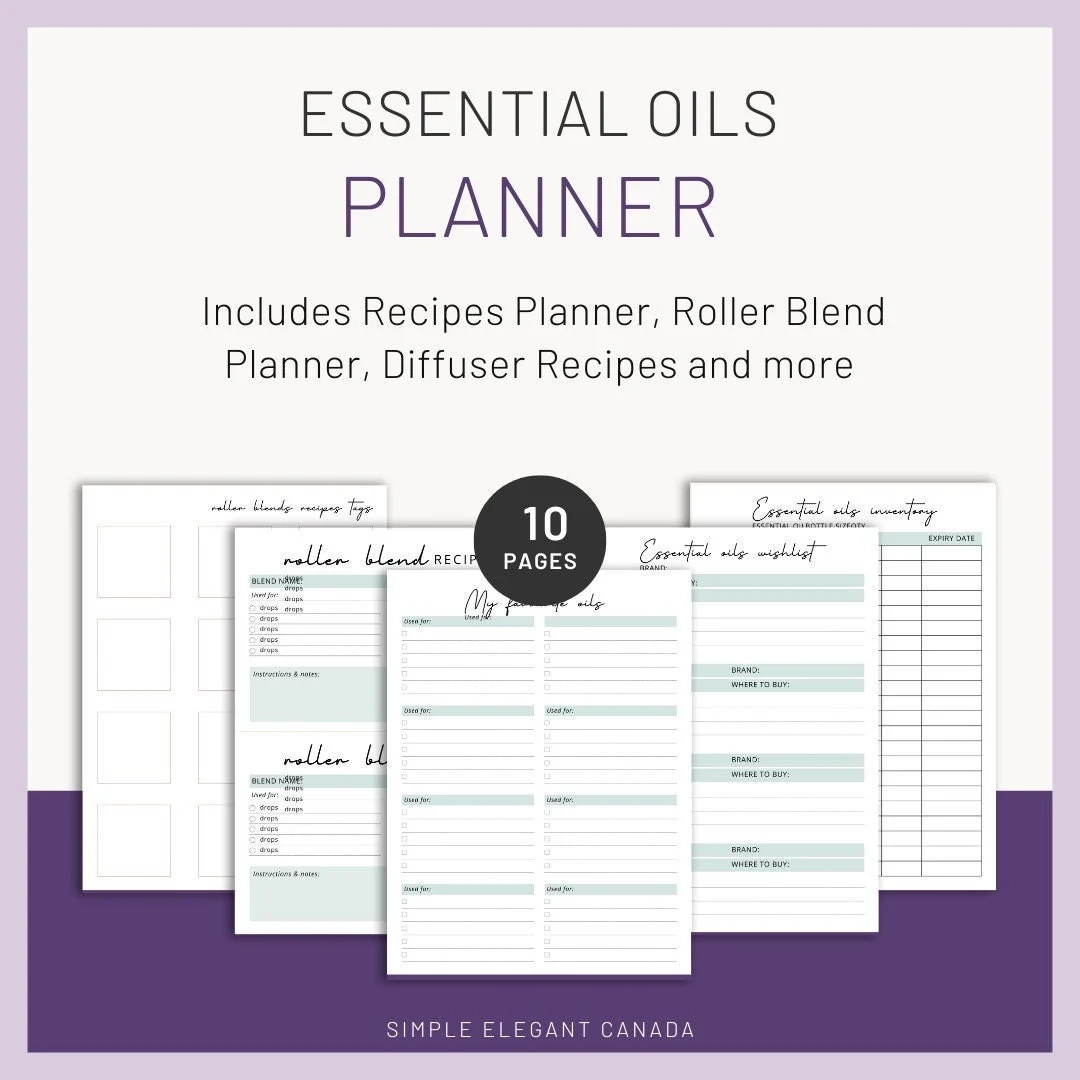Essential Oil Planner Essential Oil Journal Essential Oil Recipes Printable Planner Essential Oil Notebook Aromatherapy Etsy