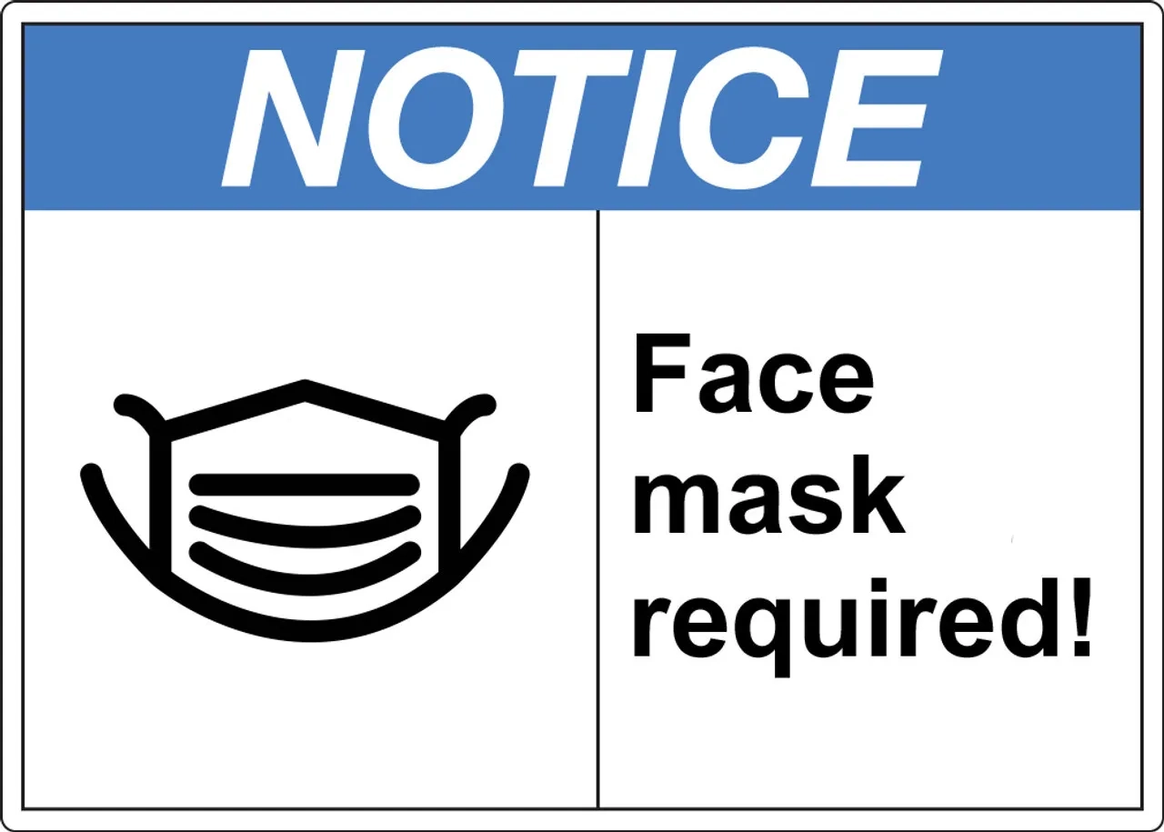 Face Mask Required With Picto Sign Zing Green Products