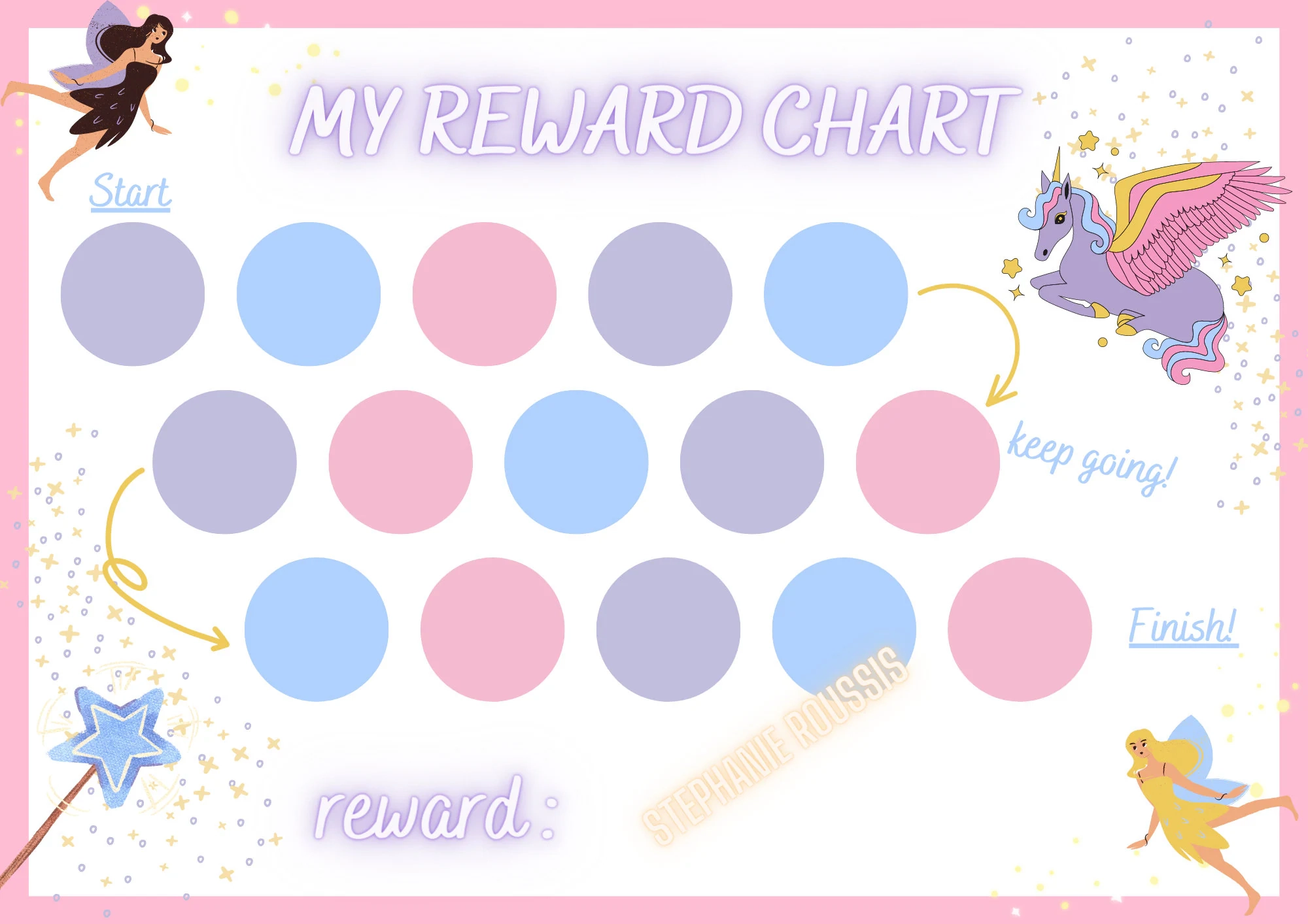 Fairy Rewards Chart Fairy Sticker Tick Chart Child Behaviour Rewards Chart Positive Reinforcement Etsy