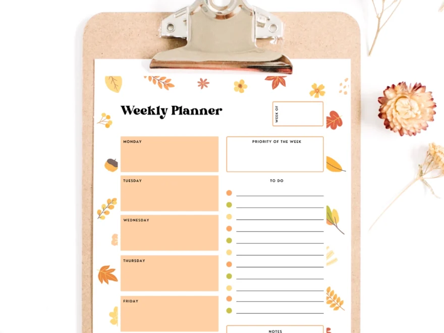 Fall Weekly Planner Free Printable Gathering Beauty