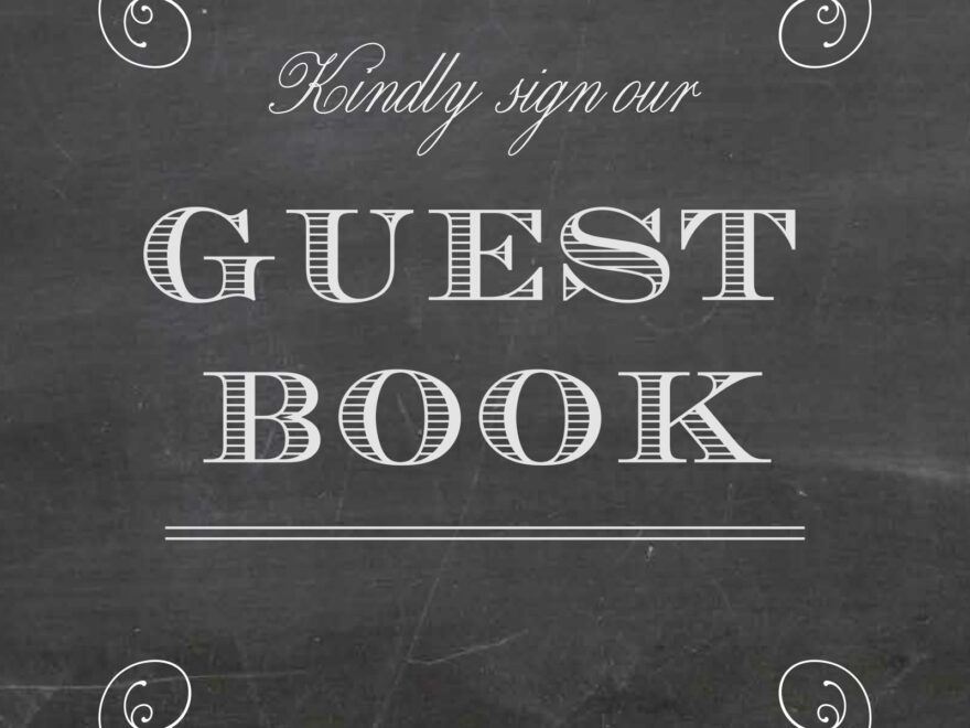 Fancy Chalkboard Guest Book Sign Printables By Basic Invite