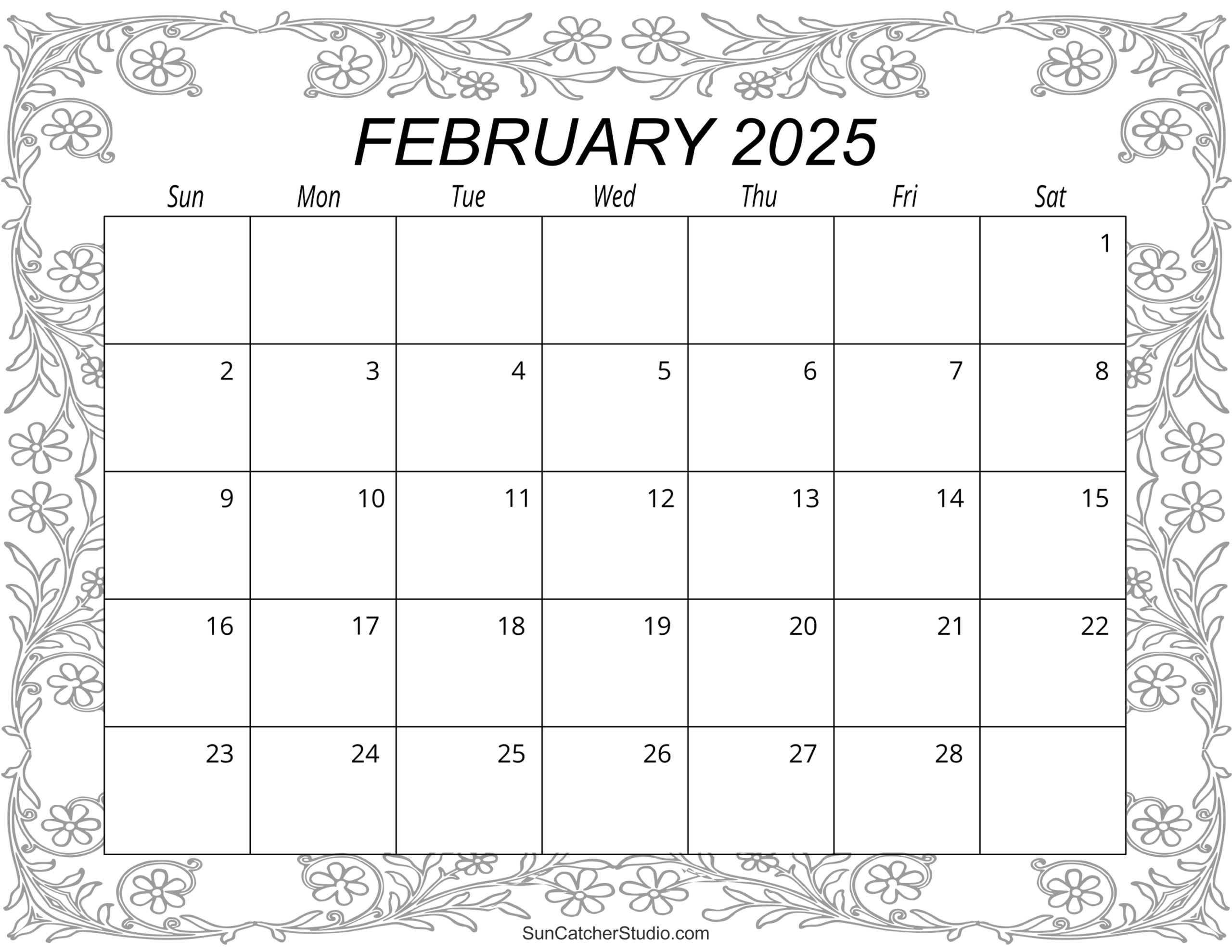 Free February Monthly Planner Printable