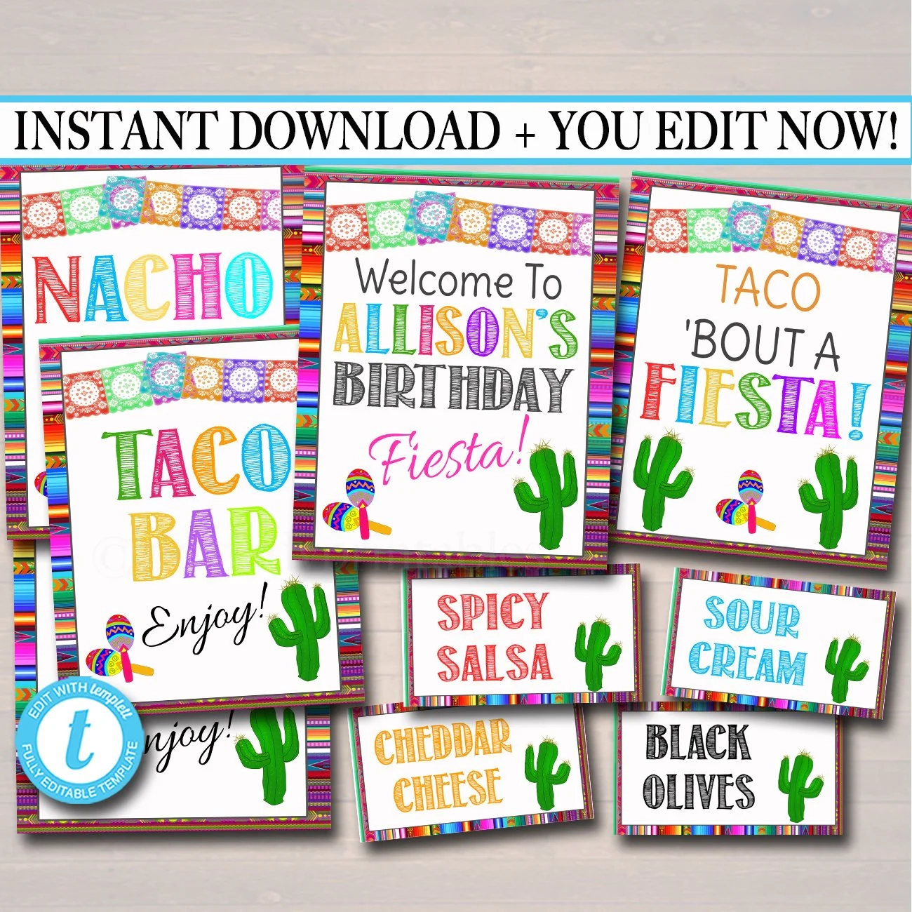 Printable Editable Fiesta Signs