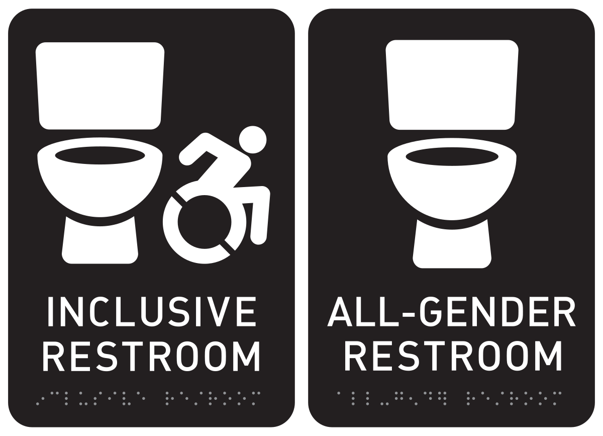 Printable Round All Gender Restroom Sign