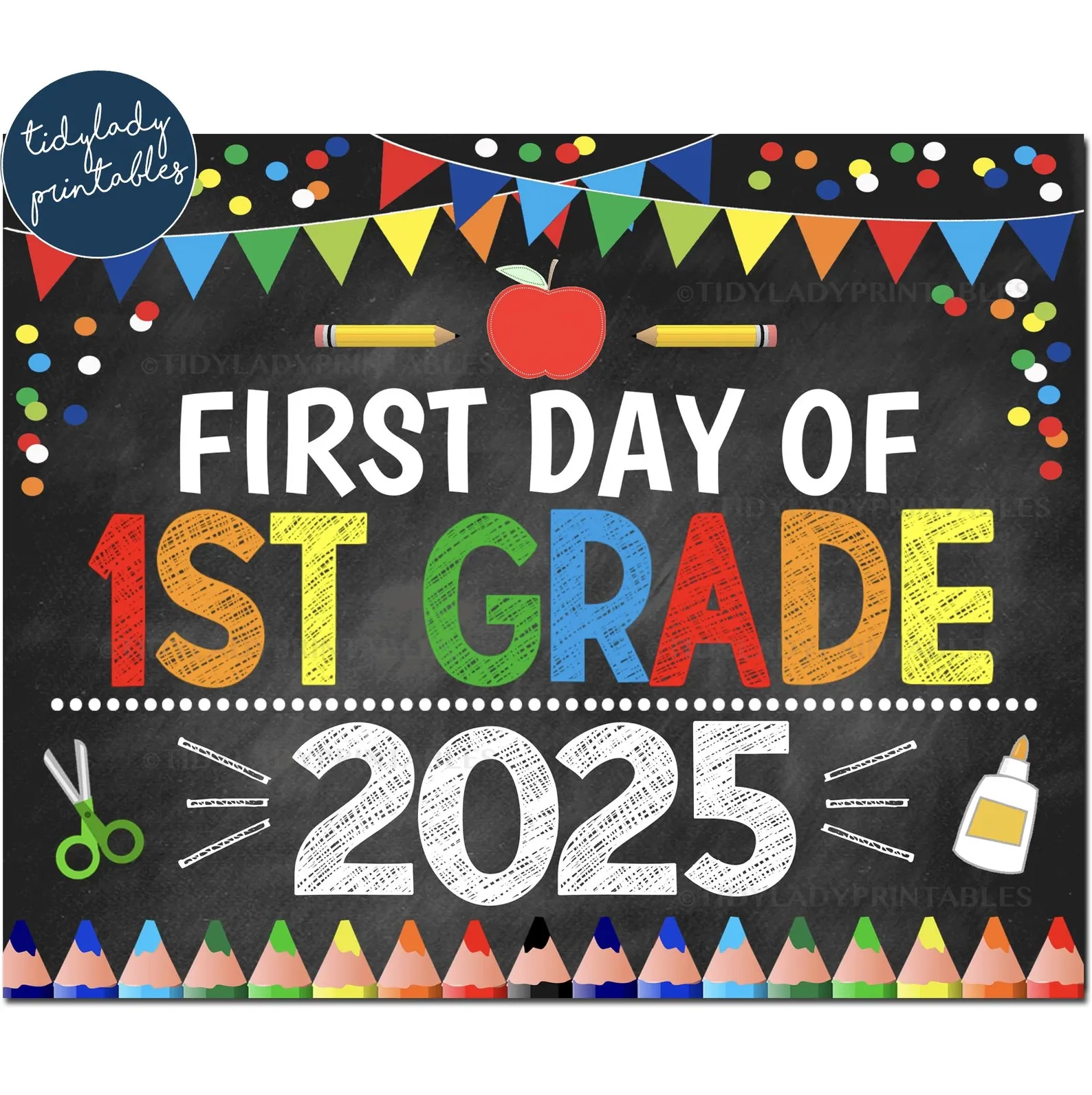 First Grade Printables Sign Colorful