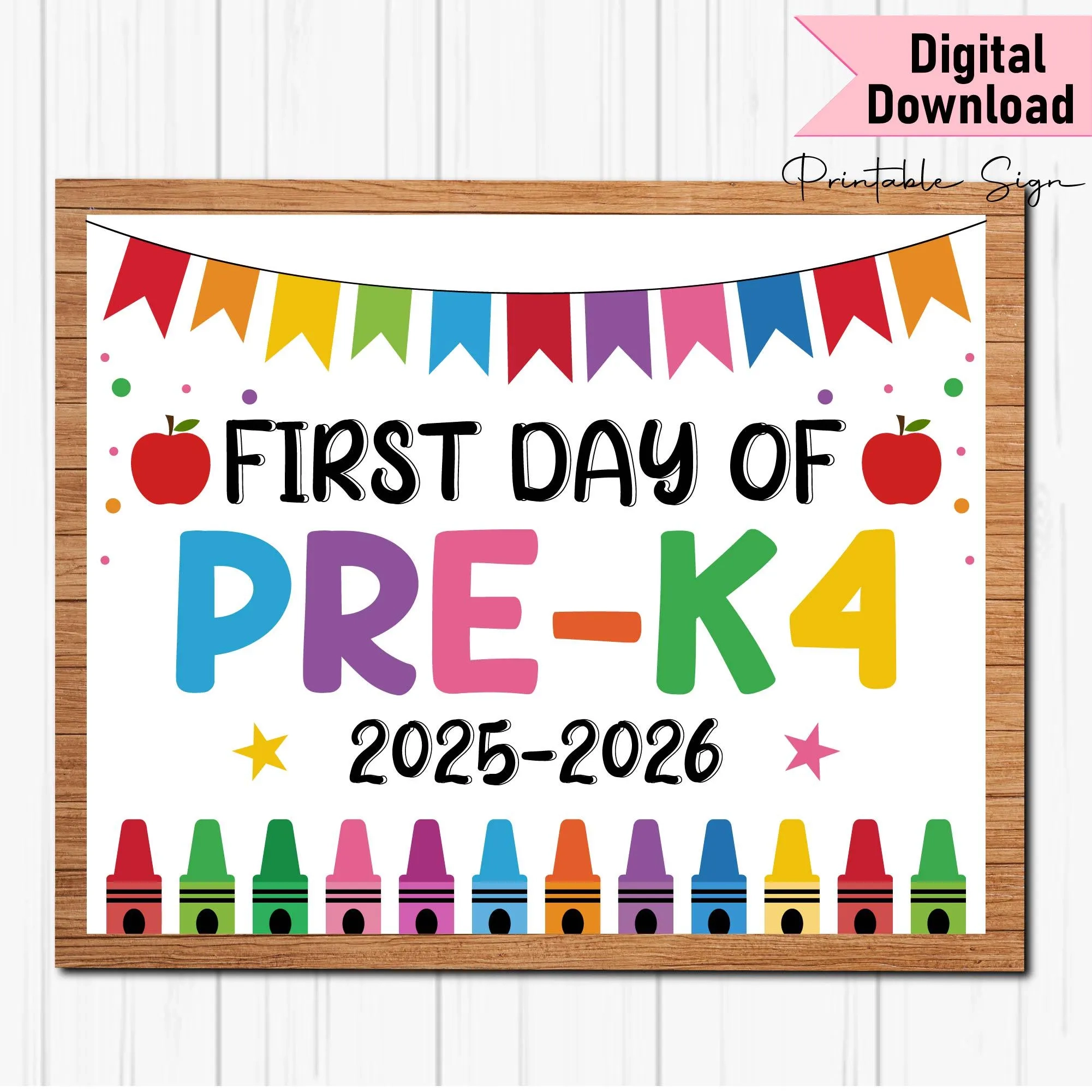 Printable 1st Day Of K4 Sign