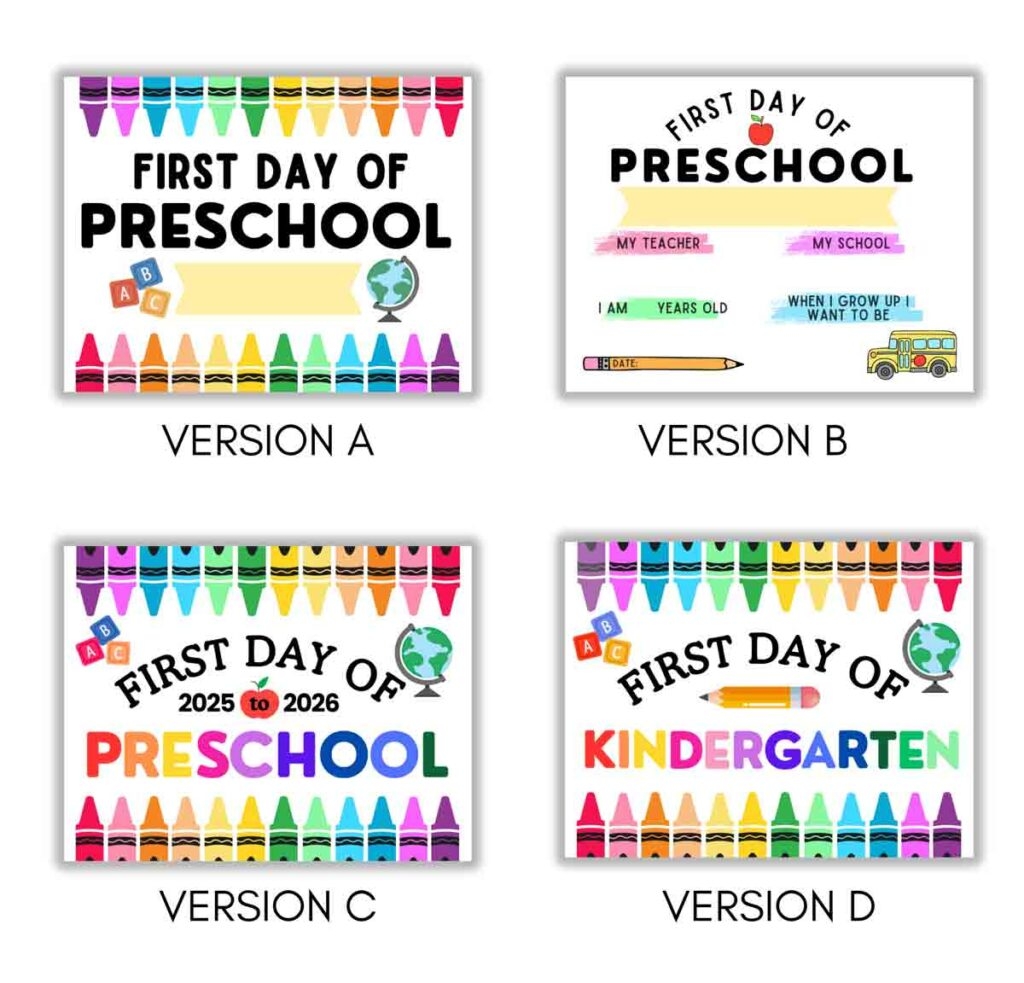 12 Months Printable Signs For Pre-K