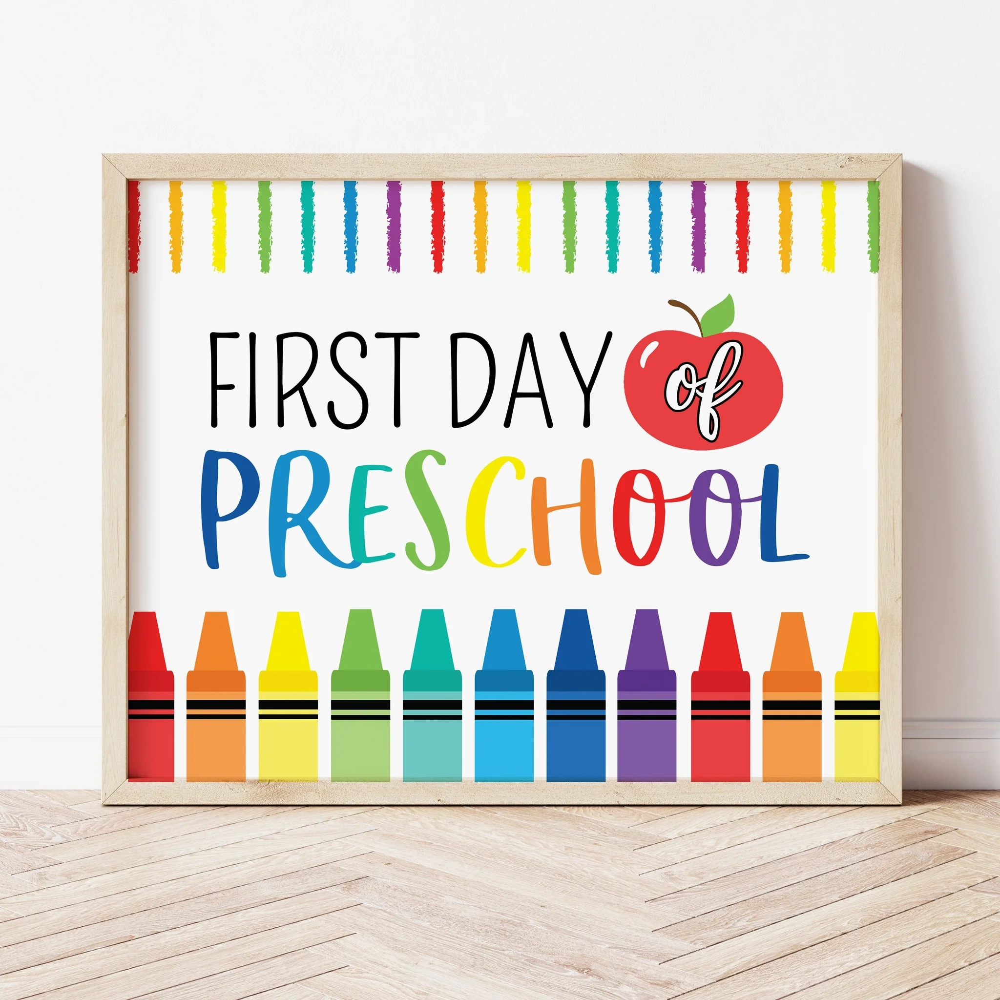 First Day Preschool Sign Printable Back To School Signs Ollie Hank