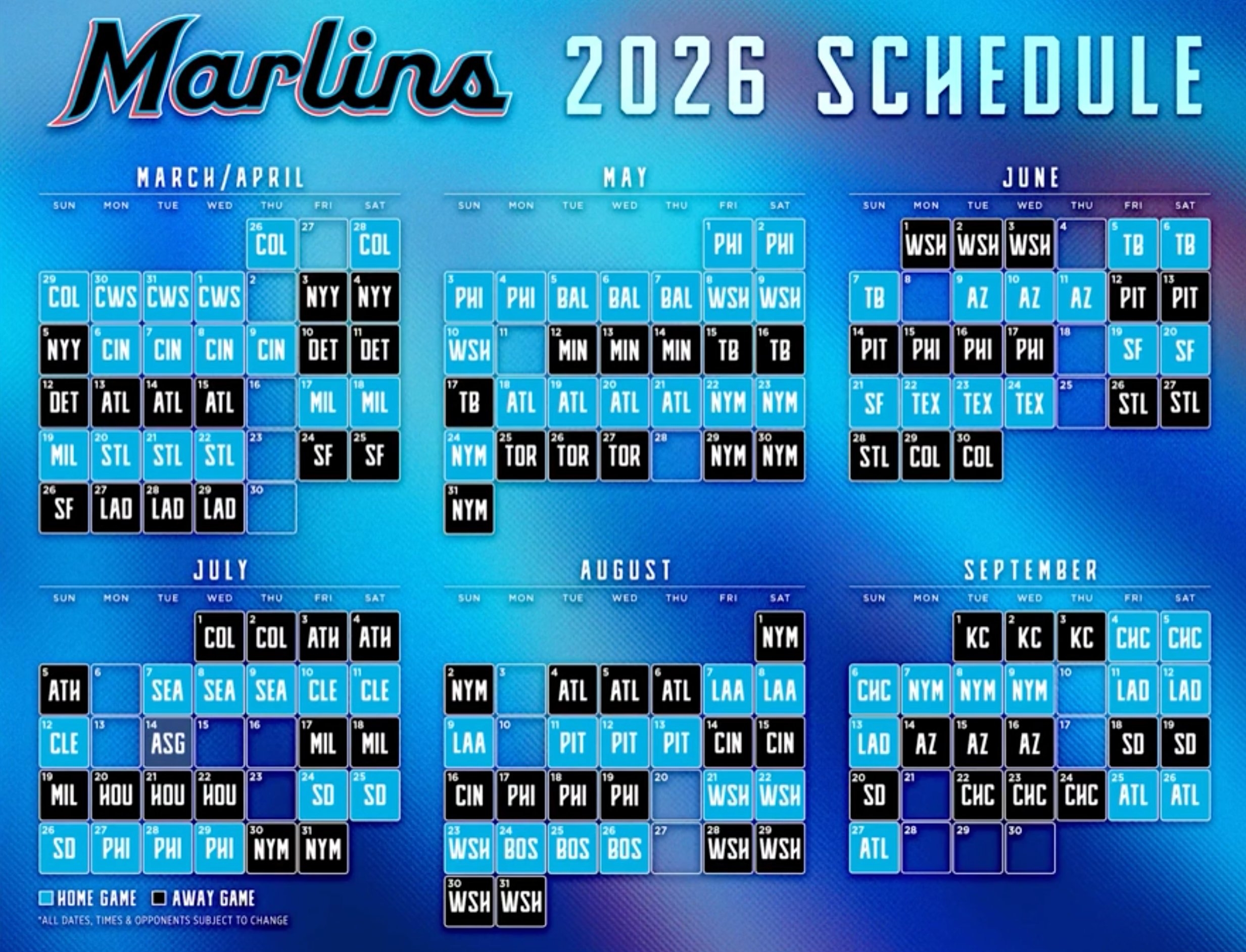 Fish On First On X The Full 2026 Miami Marlins Schedule Https t co RY6HnoZrZ4 X