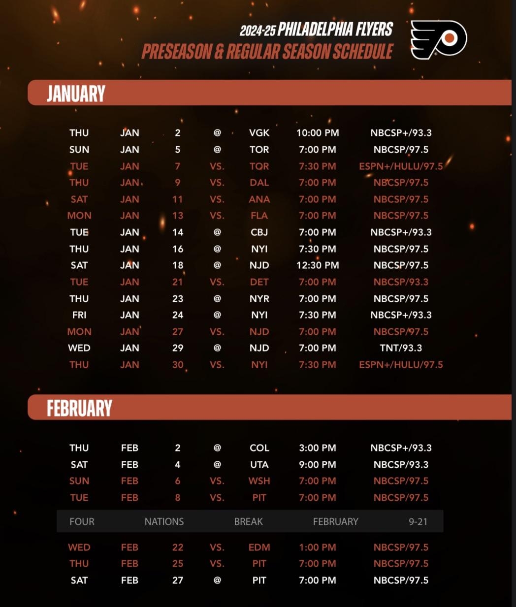 Flyers Announce 2024 25 Broadcast Schedule Philadelphia Flyers R Flyers