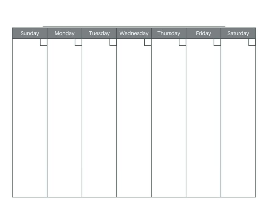 FREE 1 Week Calendar Printable PDF