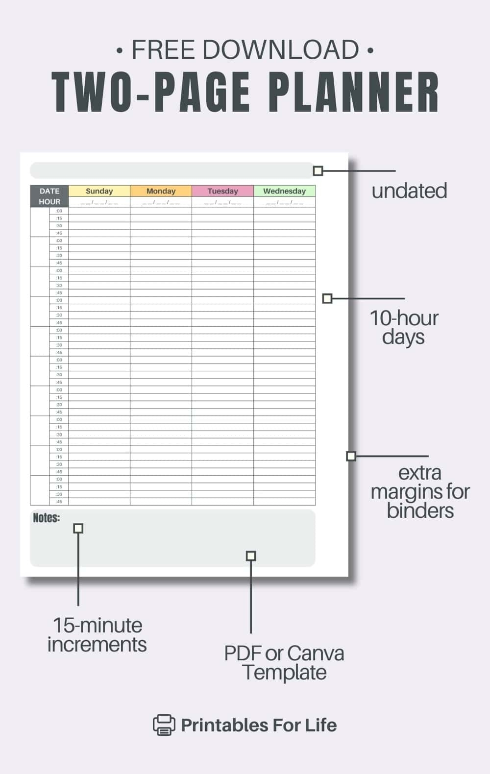 Free Printable Weekly Planner 2 Pages