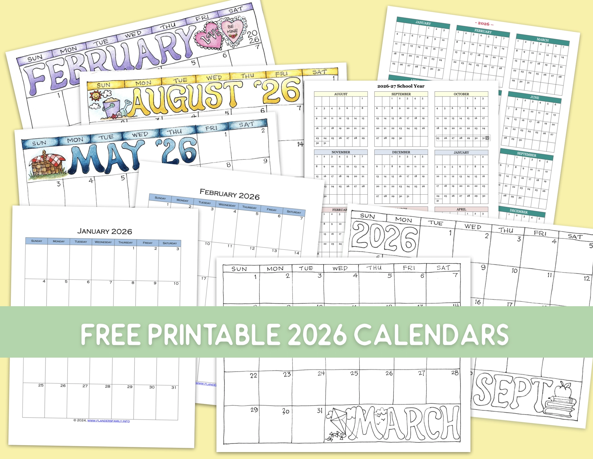 Free 2026 Calendars For Advanced Planning Flanders Family Home Life