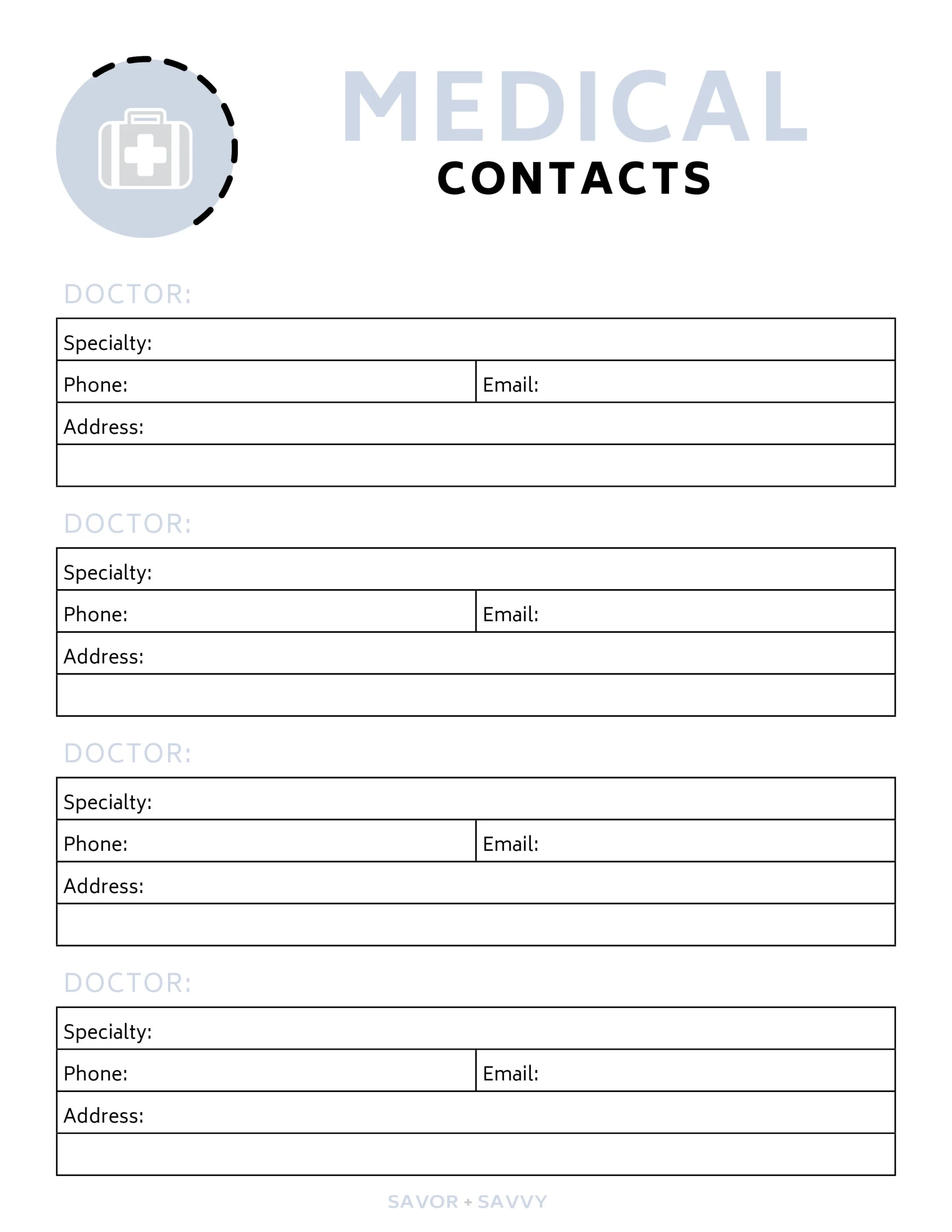 Printable Medical T Sheets