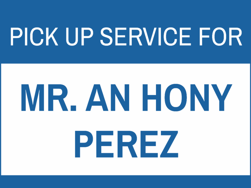 Free Airport Pickup Signs Template To Edit Online