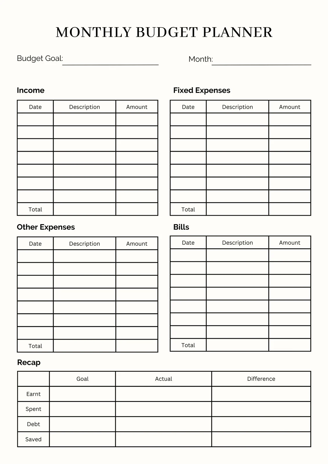 Free And Customizable Budget Templates
