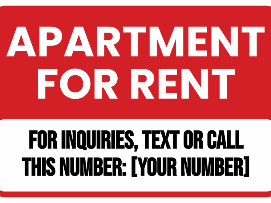 Free Apartment For Rent Sign Template To Edit Online