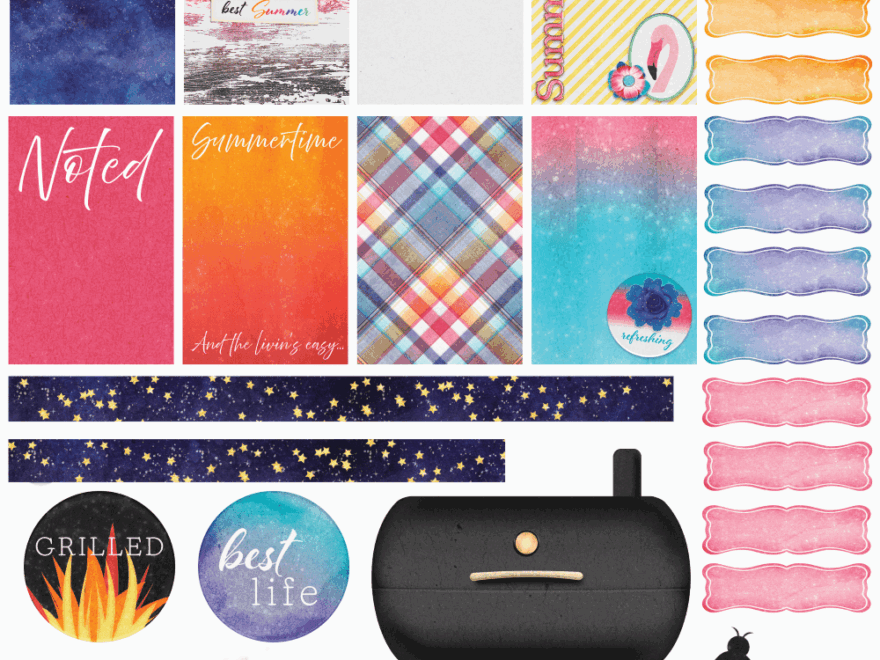 Free Backyard Summer Printable Planner Stickers For HP Classic