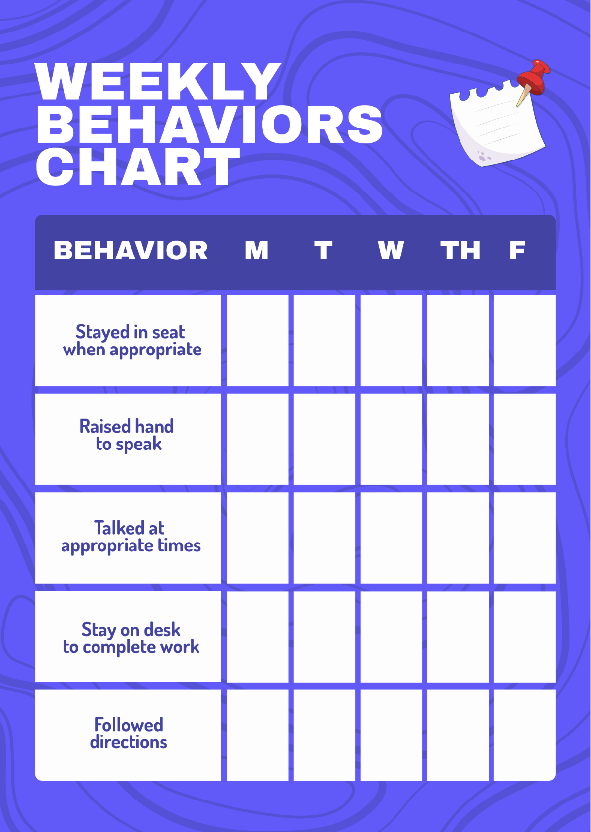 Free Behavior Chart Templates Editable And Printable