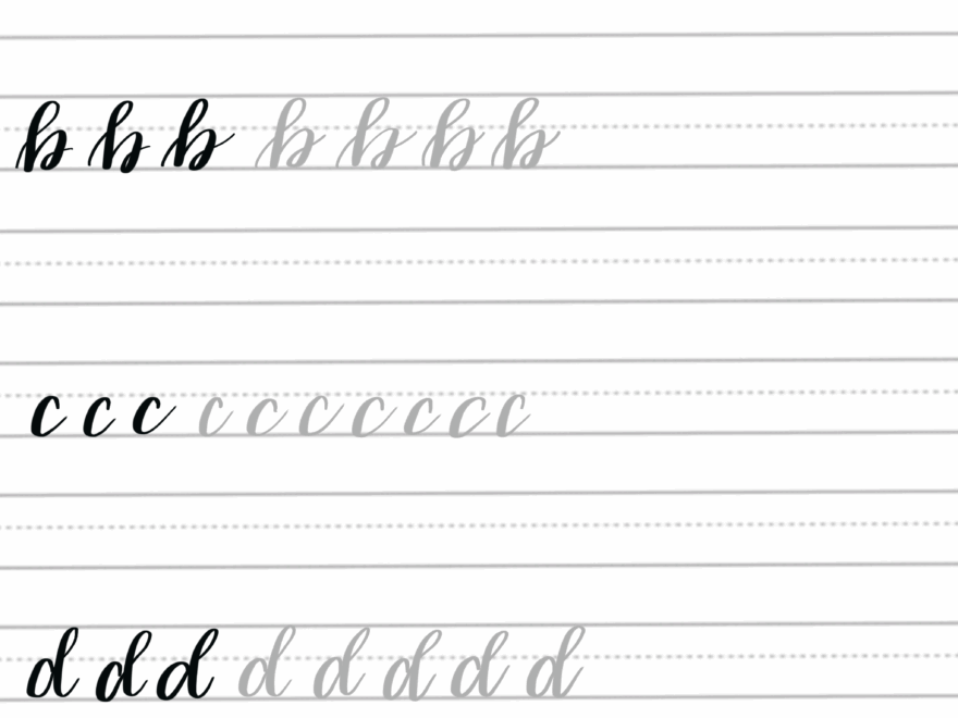 Free Brush Lettering Practice Sheets Lowercase Alphabet