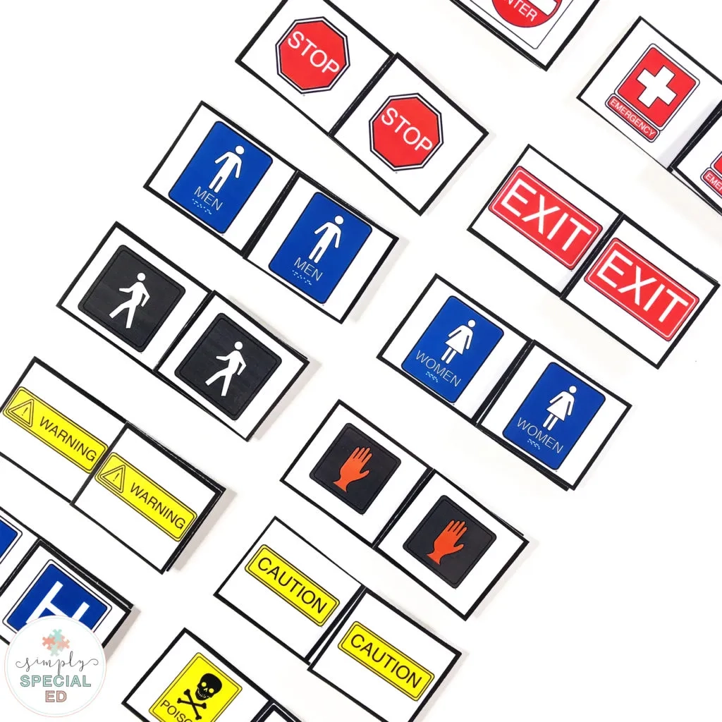 Free Community Signs Task Box Simply Special Ed